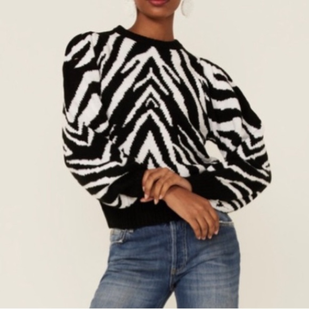 Weaker Retro Zebra Print Sweater